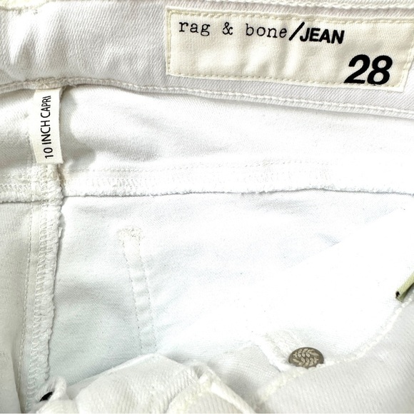 NWT $135 Rag & Bone 10 Inch Capri Jeans with Slit in White 28 - Picture 10 of 14